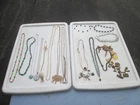 vintage /modern lot of costume jewelry necklaces beaded pearl charms keys amber