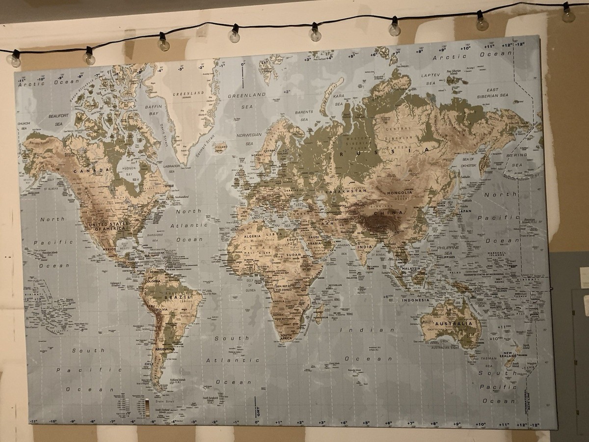 IKEA 世界地図 プレミア 特大 70 inch World map IKEA IKEA PREMIAR World Map Atlas Canvas Aluminum Frame78