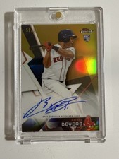 2018 Finest Rafael Devers Gold Refractor Auto RC NUMBERED 50/50 ROOKIE RED SOX