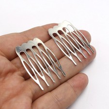 20 PCS Gold  Silver Hair Combs Blank Metal Bridal Combs with 5 Teeth Craft DIY