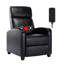CANMOV Theater Recliner with Massage for Living Room, Breathable leather