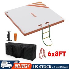 6X8FT Inflatable Floating Dock, Swim Platform Floating Dock Lake Floats