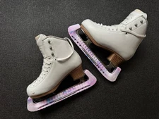 Jackson EVO Youth Girls Ice Figure Skates White Size 2 W
