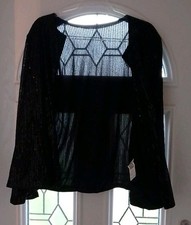 Shein Curve 1XL Black Sequin Lightweight Jacket Excellent  light shoulder Pads