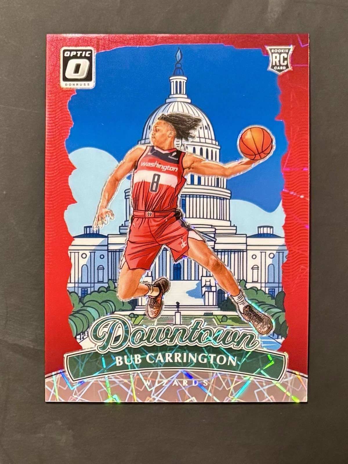 2024 Donruss Optic- RC Bub Carrington DOWNTOWN RARE RED LASER- Case Hit #27 SSP