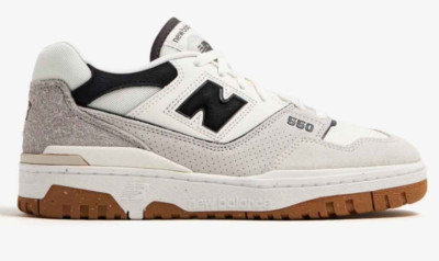 Women's New Balance 550 Sea Salt Grey Black Gum SIZE 7.5 BBW550TA Casual Shoes