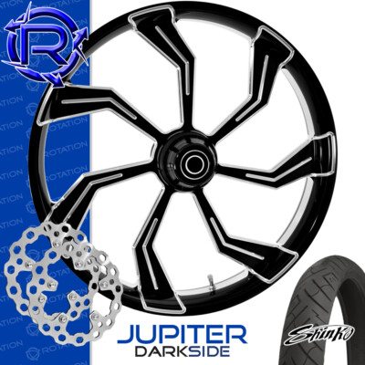 Rotation Jupiter Darkside Motorcycle Wheel Front Package Harley Touring 26
