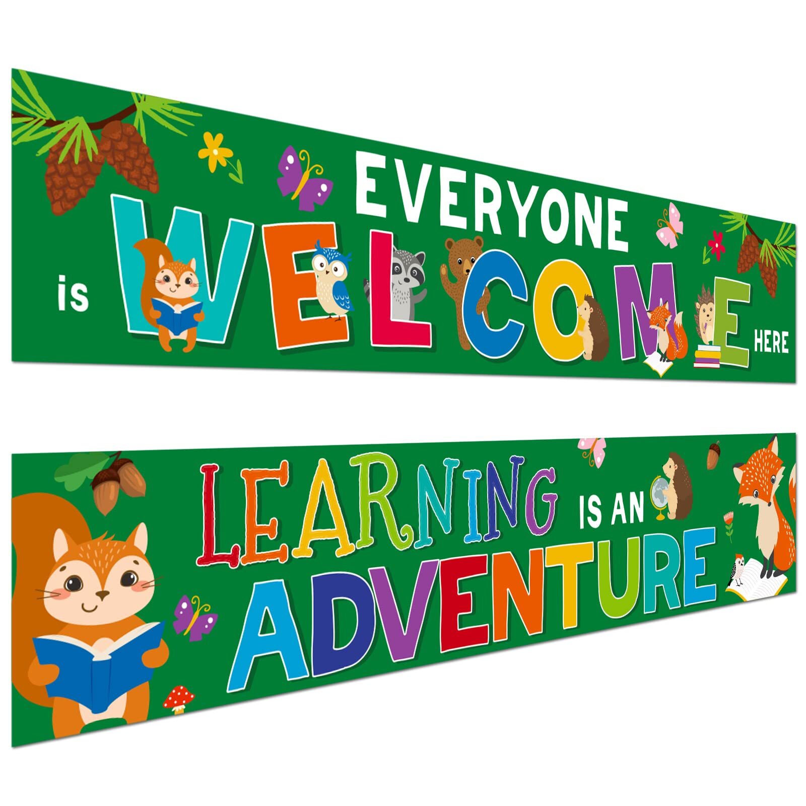 2 Pack Woodland Welcome Banner Woodland Classroom Decor Friends Classroom Mot...