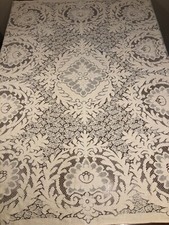Antique Quaker Lace Square Tablecloth Crochet White Damask Pattern 52x70