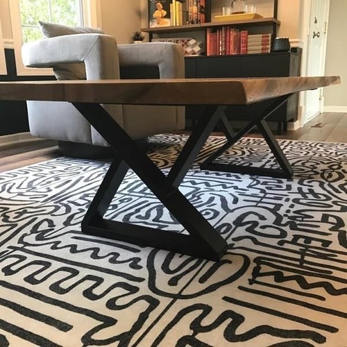 16" High Triangle Metal Coffee Table Legs - Set of 2 for Industrial Charm - Picture 10 of 11