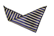 Gascoigne Pocket Square Repp Stripe Navy Blue Yellow 9" X 9" Men's