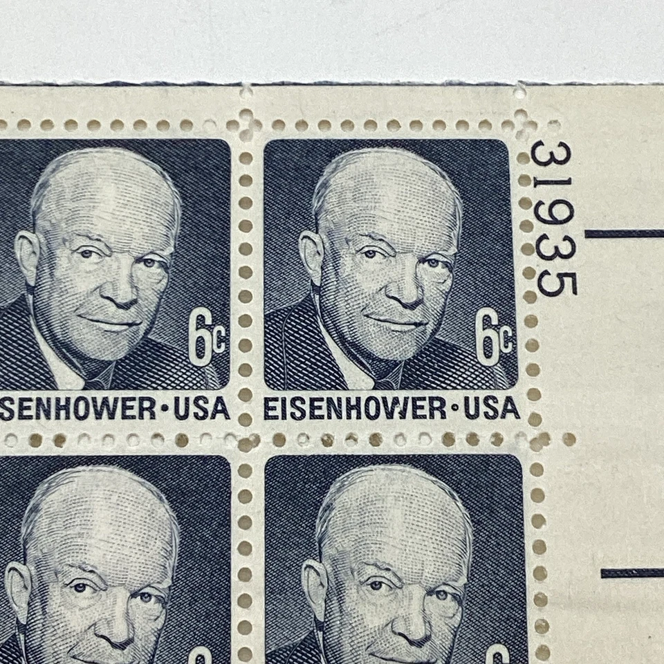 MNH 1970 US President Dwight Eisenhower 6¢ US Postage 12 Stamp Block 31935 MINT - Image 2 of 4
