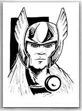 Thor Sketch Card Scott Sketches Trading Card Print Fan Art