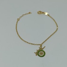 BRACCIALE IN ARGENTO 925 CARRETTO CENTRALE PENDENTE SMALTO COLORATO (DMB0014)