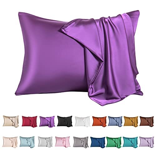 Mulberry Silk Pillowcase for Hair and SkinStandard Size Cooling Silk Pillow C...-image
