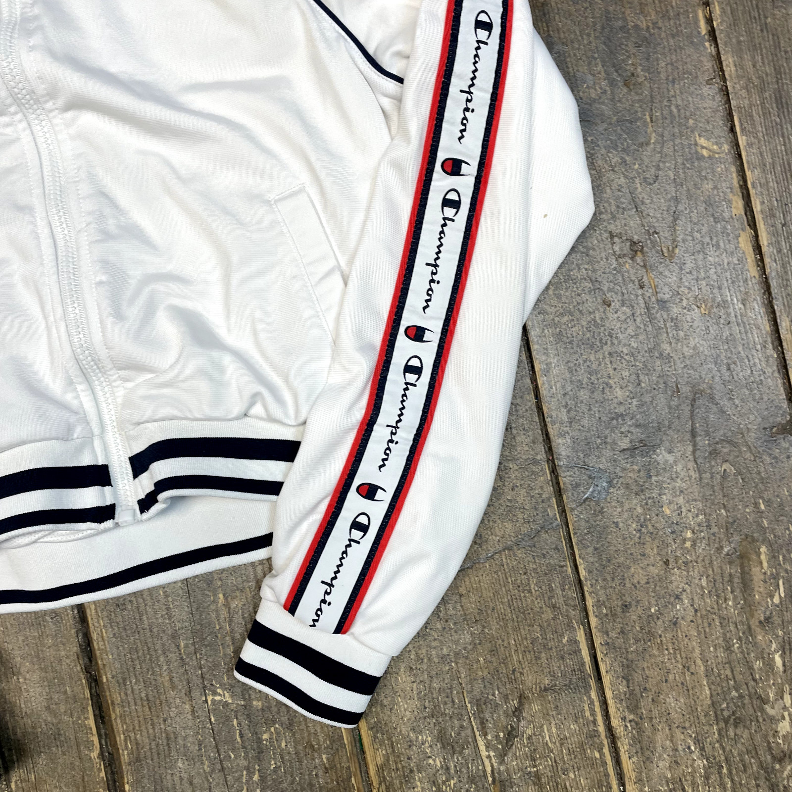 Champion Sweatshirt Womens Y2K Full Zip Training Jumper, White, Small image 5