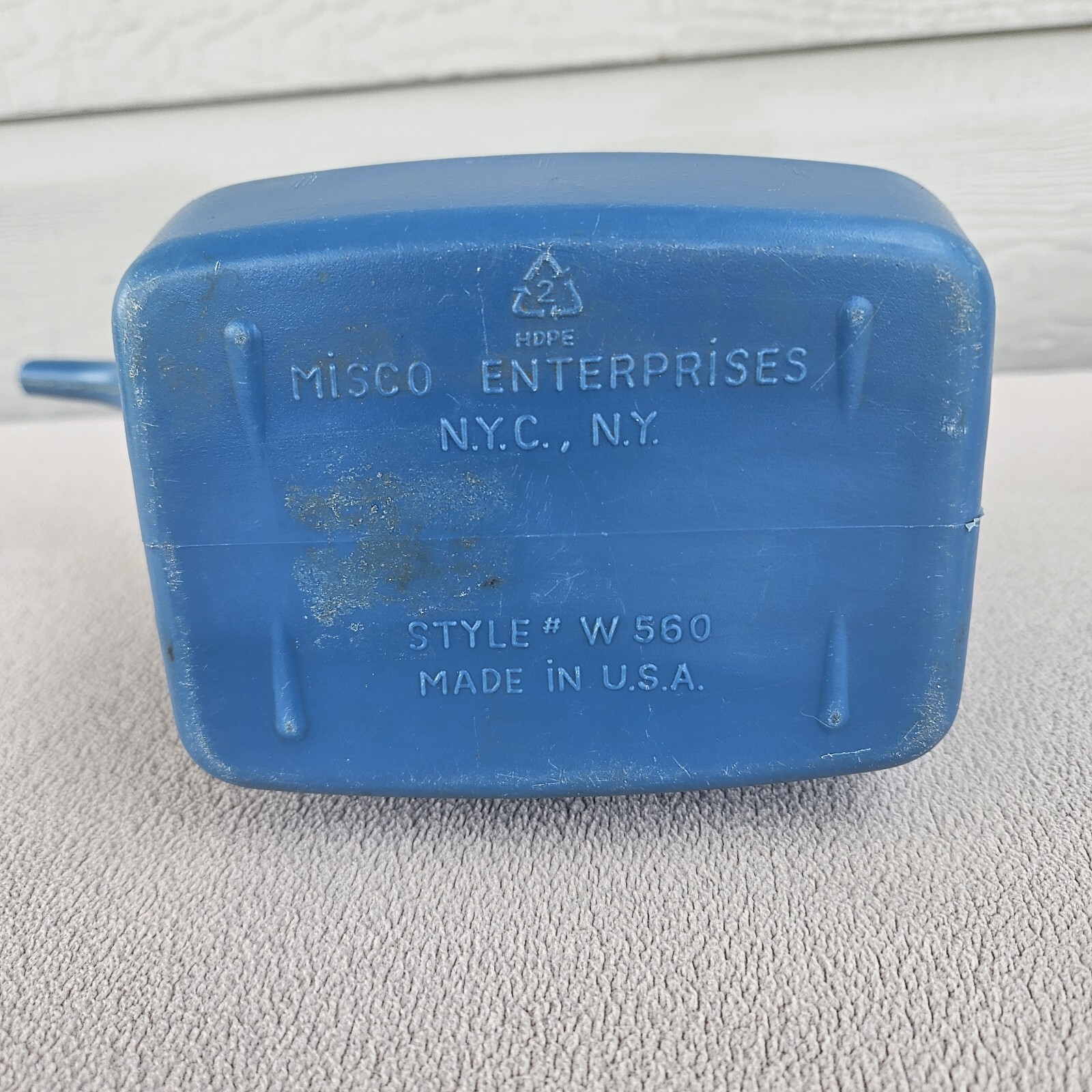 Misco Enterprises Blowmold Plastic Blue Rose Watering Can VTG Long Spout