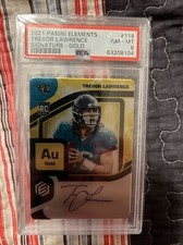 2021 Panini Elements Trevor Lawrence RC Gold Metal On-Card Auto /79 PSA 8 POP 2
