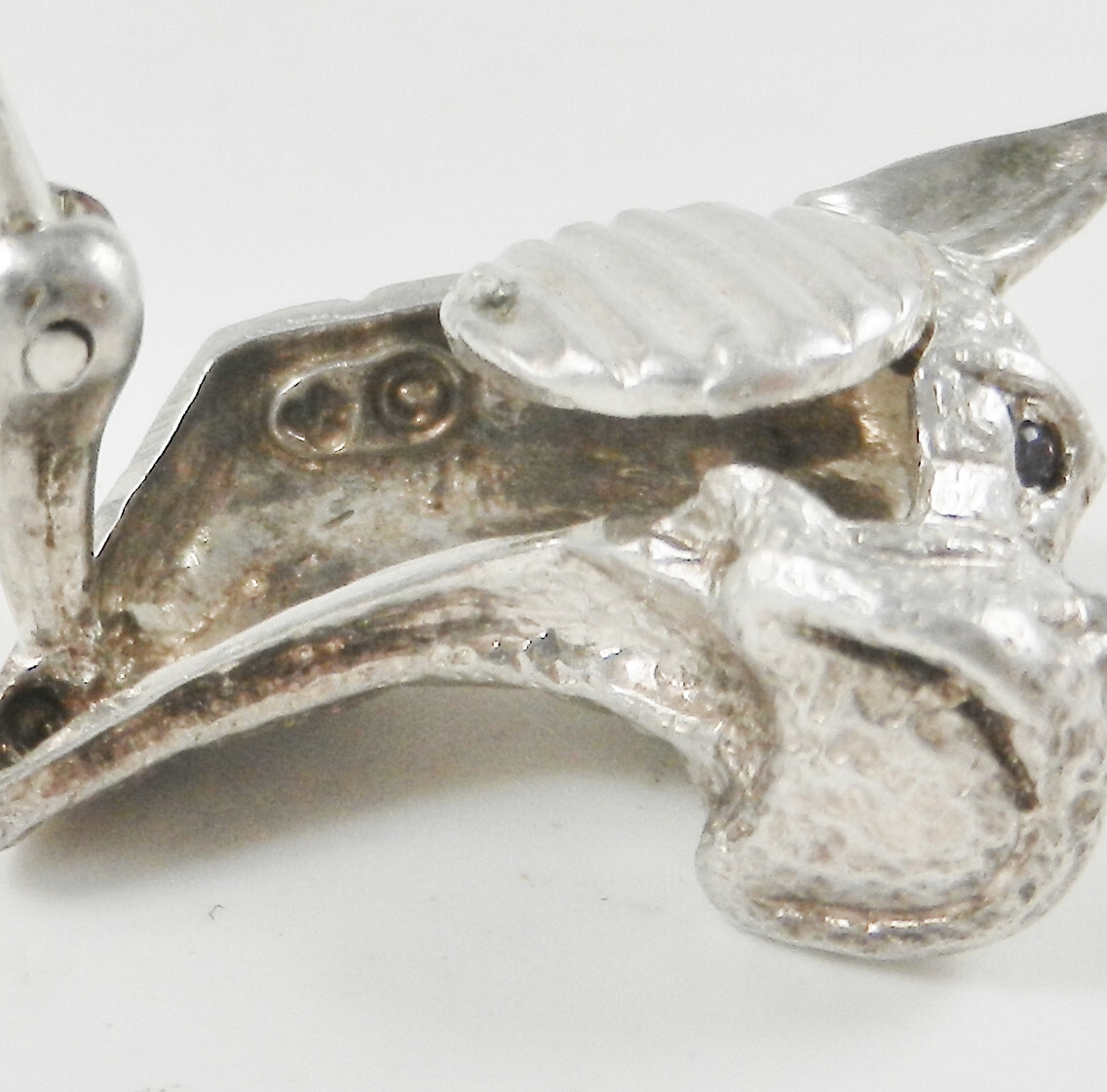 Vintage Solid Sterling Silver Boxer Earrings Amet… - image 6