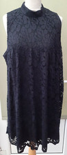 LADIES VERY HIGH NECK BLACK SWING DRESS SIZE 10 (ref 417) SALE