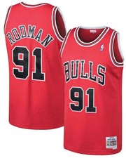 Chicago Bulls 1997-98 Dennis Rodman 91 Red NBA Swingman Jersey