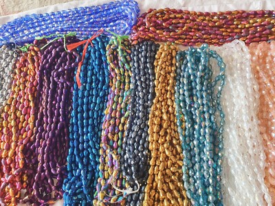 Restposten 12String(576Beads)Mixed Color Tropfenform Kristallperlen 15mmx10mm A