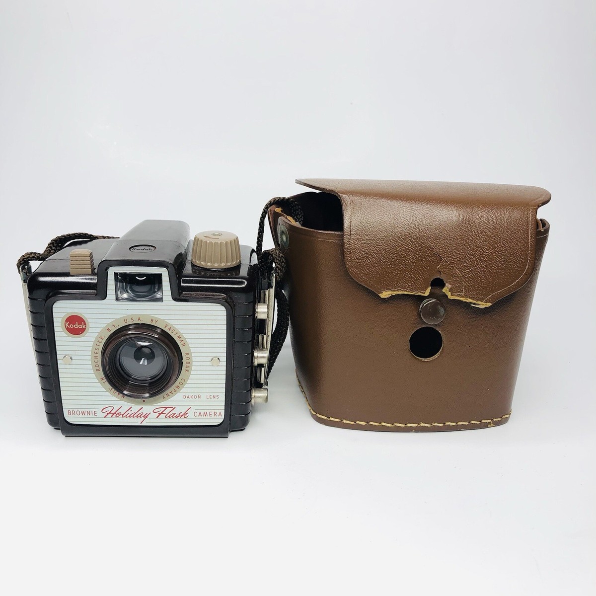 VINTAGE 1950s KODAK BROWNIE HOLIDAY FLASH CAMERA Original Strap