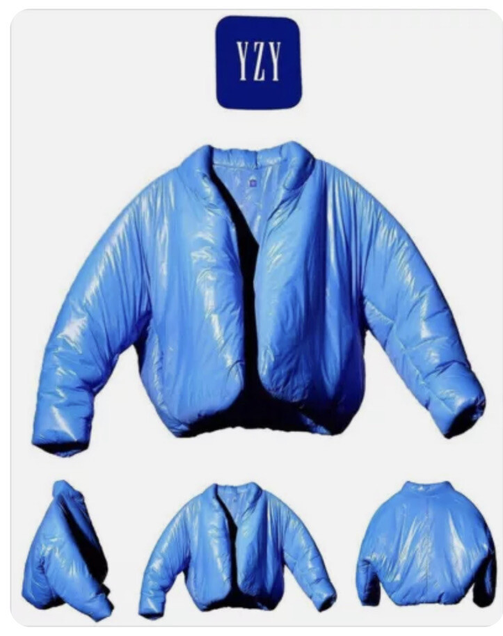 YEEZY X GAP - YZY 2021 ROUND Cropped Puffer Jacket. BLUE, Size M 