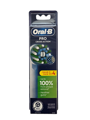 Oral-B Pro Cross Action Electric Toothbrush Head, X-Shape 4 count