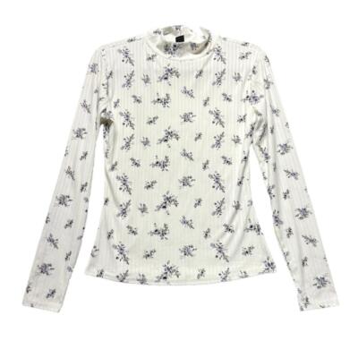 Rue 21 Y2K Floral Turtleneck Shirt Dainty Coquette Size XL