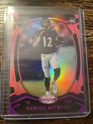 2021 Panini Certified RASHOD BATEMAN Mirror Pink RC Football Card # 110  100/199