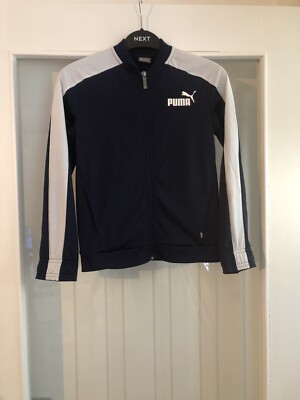 Jungen marineblau & weiß Strickjacke mit durchgehendem Reißverschluss Stil Top von Puma (Alter 11-12 Jahre)