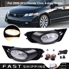 For 2009-2011 Honda Civic 4-Door Sedan Bumper Fog Lights Driving Lamps w/Switch