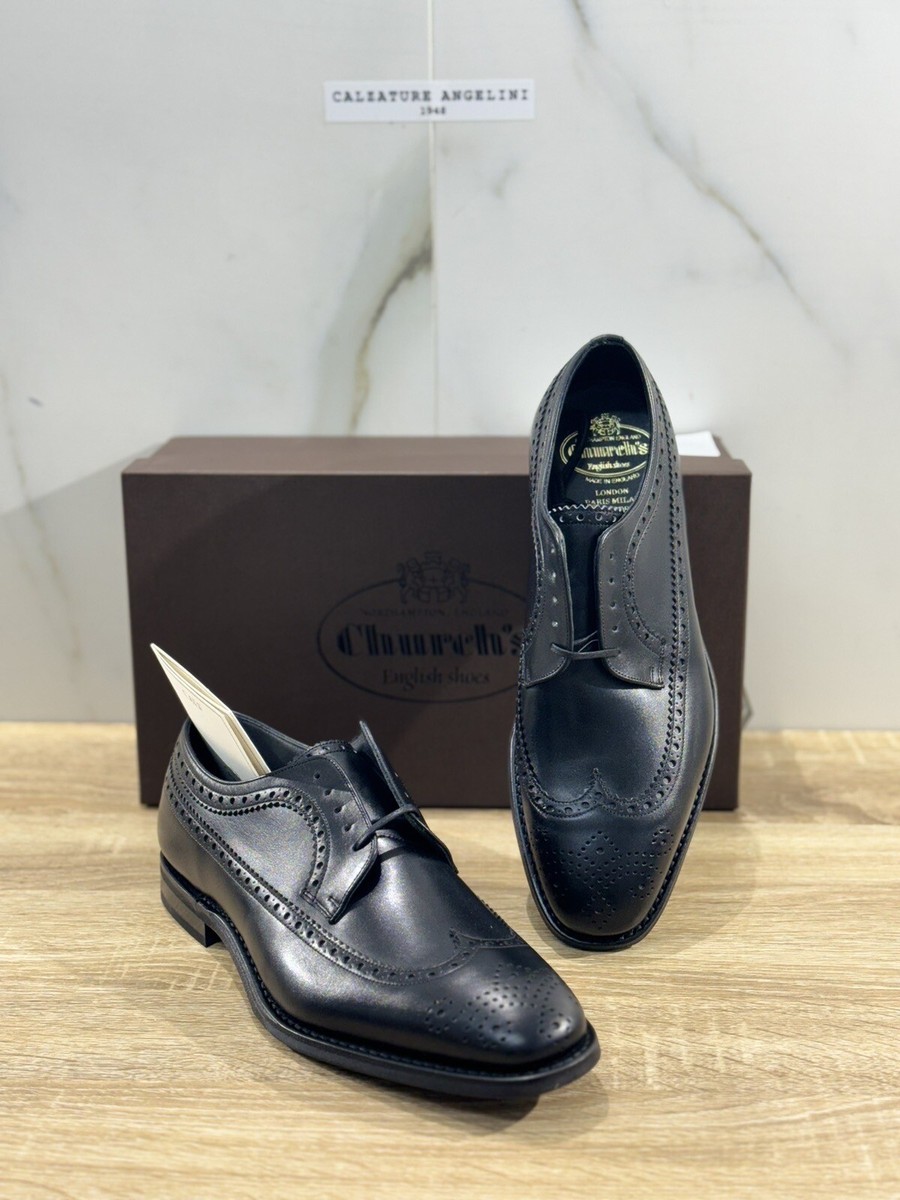 Church's Portmore Black Leather Rubber Sole Luxury Church's Men's