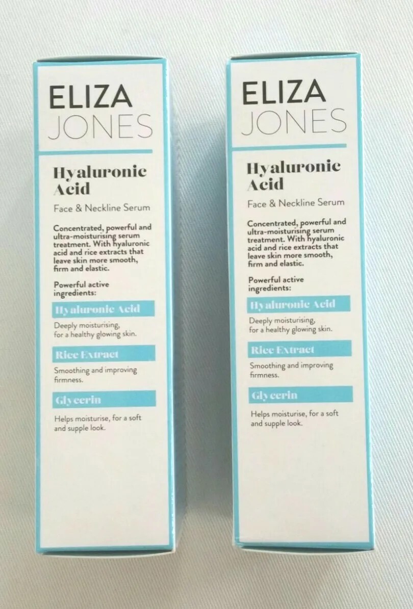 2 x ELIZA JONES Hyaluronic Acid Gesichts Hals Serum Hyaluron 2