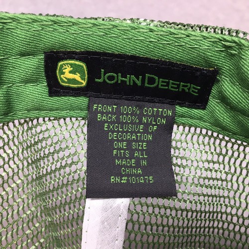 Sombrero de camionero de malla John Deere verde blanco logotipo 101475 - Imagen 7 de 12