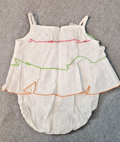 Vestido de bebé Talbots Kids 9M Sprint blanco tela jacquard cremallera trasera una pieza NUEVO - Imagen 4 de 4