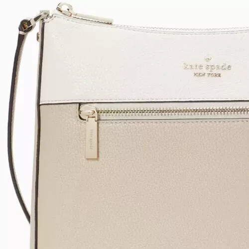 スパークリングパック Kate Spade Leila Swingpack Crossbody Bag Beige White Leather