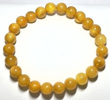 9mm Authentic Baltic Egg Yolk Amber Beads Bracelet JY3795