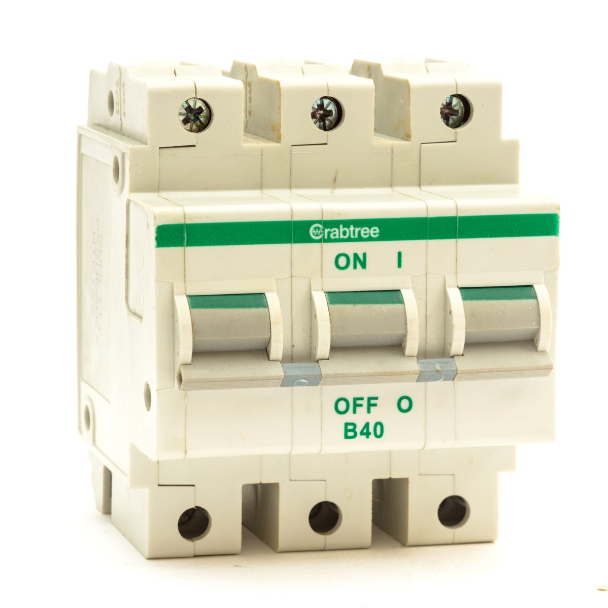 Disjoncteur Miniature Tripolaire Crabtree Polestar 40A Type B - Neuf - 3 Pôles, 240/415V