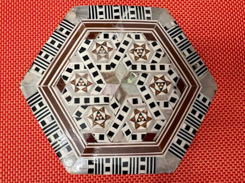 Caja de Madera 100% Hecha a Mano Arabisco Diseño de Trabajo para Joyería Coleccionada Clásica De Colección - Imagen 3 de 9