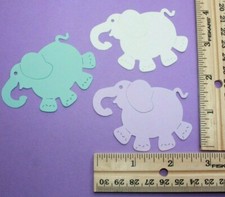 10 BABY ELEPHANT cardstock paper die cut embellishments scrapbook / card making