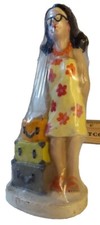 Candle Travel Girl Woman With Luggage Suitcases Yellow Dress Painted Toenails