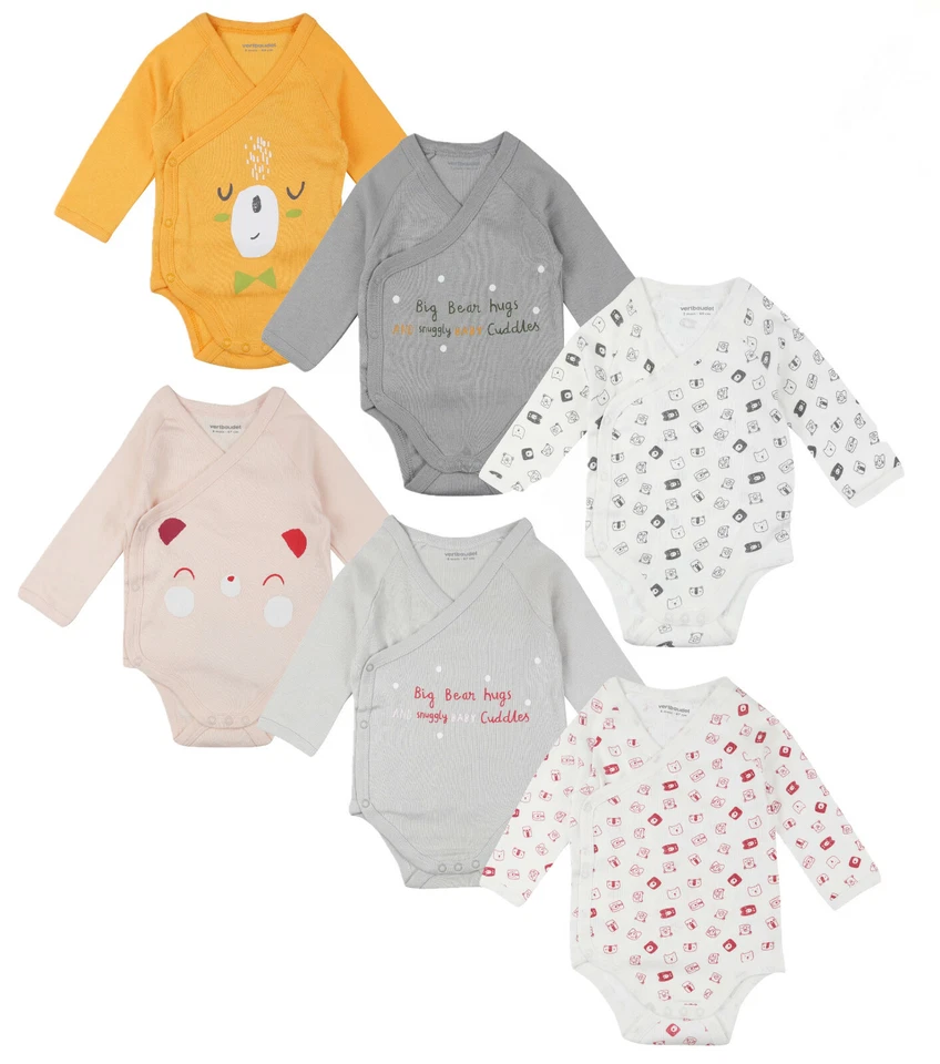 EX VERTBAUDET BABY JUNGEN MÄDCHEN UNISEX BODYSUITS 3ER-PACK BODERANZÜGE BIO BAUMWOLLE WESTEN TB-12M