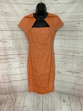 ASOS Women’s Dress Party Cocktail Orange Color Linen Blend Size 8