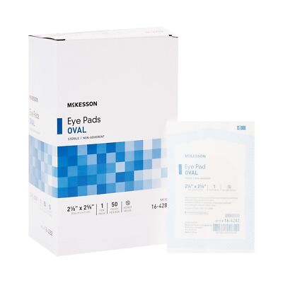 McKesson Eye Pad Cotton White Oval Sterile 2-1/8 x 2-5/8'' 16-4282 600 Ct