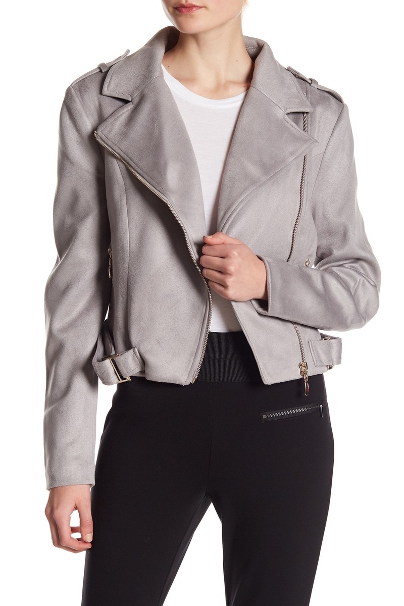 Romeo & Juliet Couture 163892 Women's Long sleeves Suede Jacket Sz