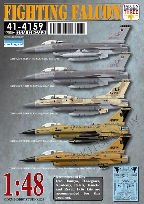航空ファン F-14 F-15 F-16 特集号 DXM decal 1/48 USAF /RSAF F-16 Fighting Falcon Collection 3 | eBay