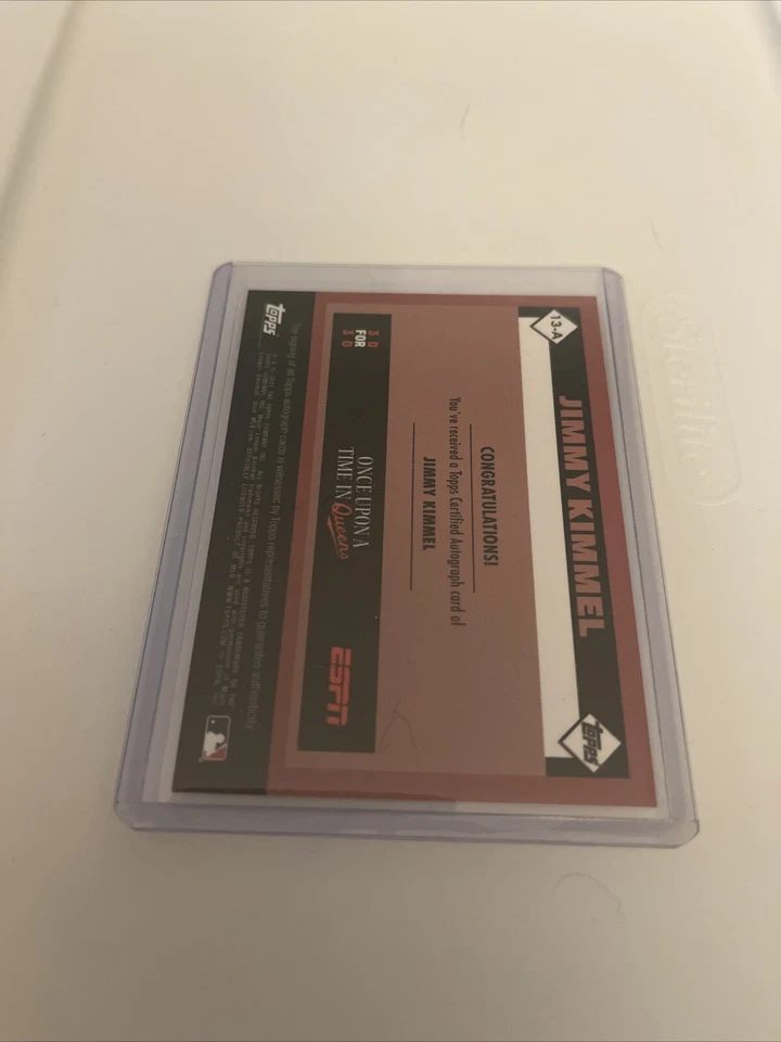 2021 Topps ESPN 30 for 30 Once Upon a Time in Queens Jimmy Kimmel #13-A Auto - Image 2 of 3