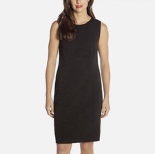 NWT Womens Mario Serrano Black Textured sleeveless shift Knit Dress Small
